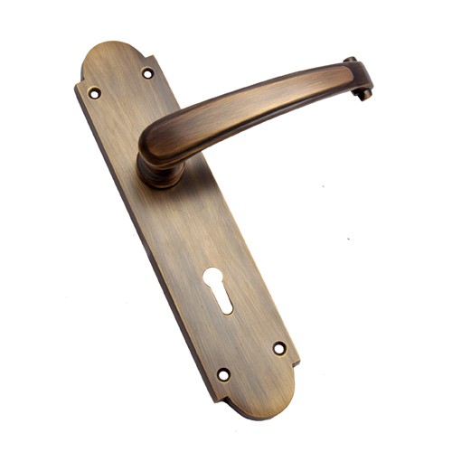 "Semaiah" Brass Door Handle with Plate